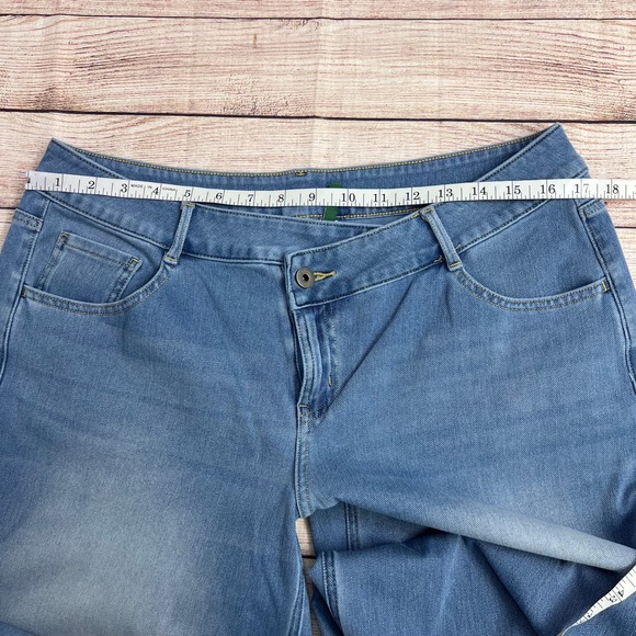 Halara Flex Asymmetric Low Rise Zipper Pockets Baggy Wide Leg Jeans Size Large - Picture 7 of 9